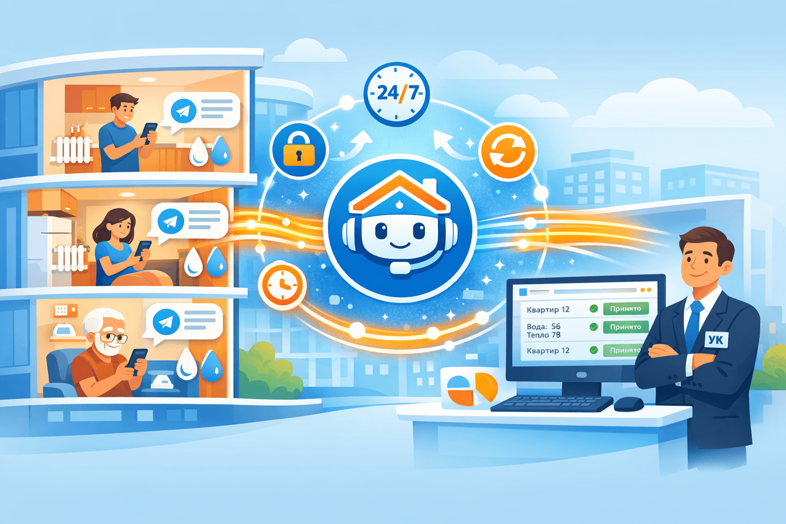 Мост для жильцов и УК UpravDomHelperBot